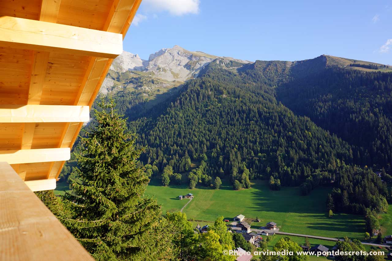 le chalet se situe sur la route des confins non loin du village et des départs des navettes pour rejoindre les piste de ski